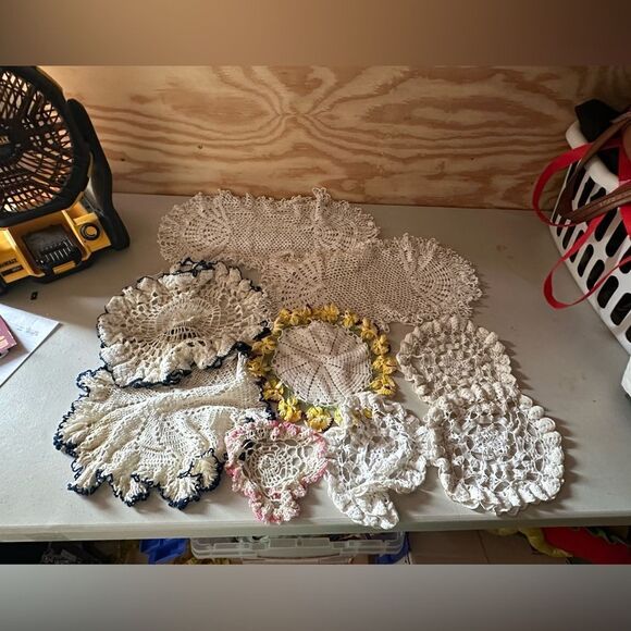 Handmade Crochet Doilies Set - Picture 1 of 7